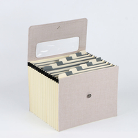 تغطية الكتان المخصصة بالجملة A4 Cload Hard Cardboard 17-Pocking Filement Formizer School Bag Folder Bungee Closure Custom Paper