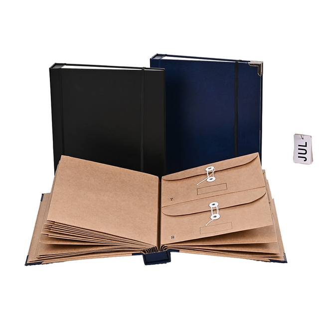 OEM Custom Logo A4 Size Kraft Paper Papering Filed Folder Case I Go Most Binder Folio Document Organizer