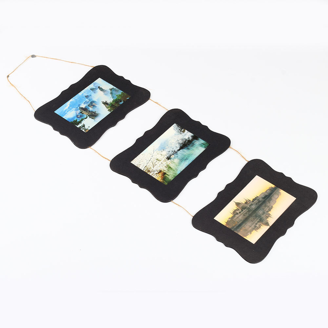 OEM Wholesale 4x6 Hard Cardboard Paper Picture Frames Triple Frame Collage Decor Decor