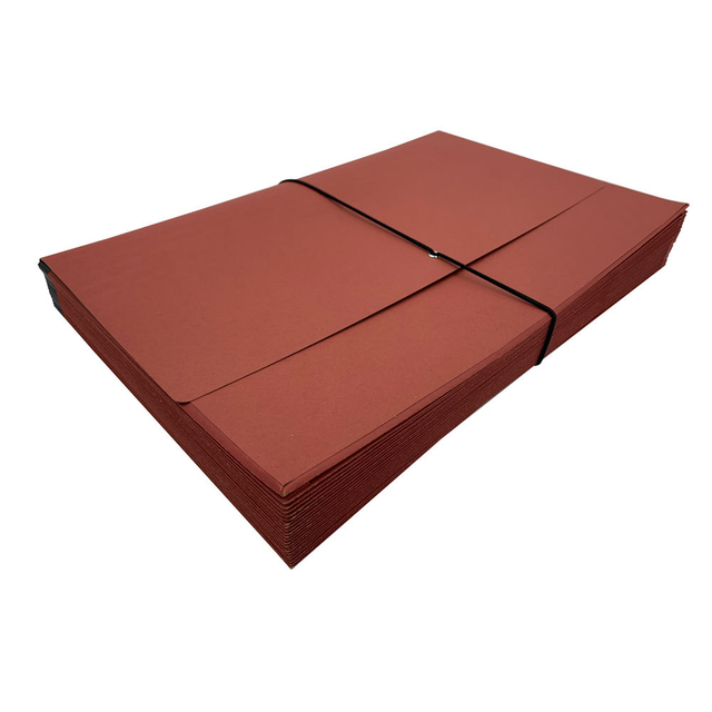 الشعار المخصص بالجملة A4 حجم 21 جيب Kraft Paper Paper Filed مع منظم ملف مستندات المدارس المطاطية