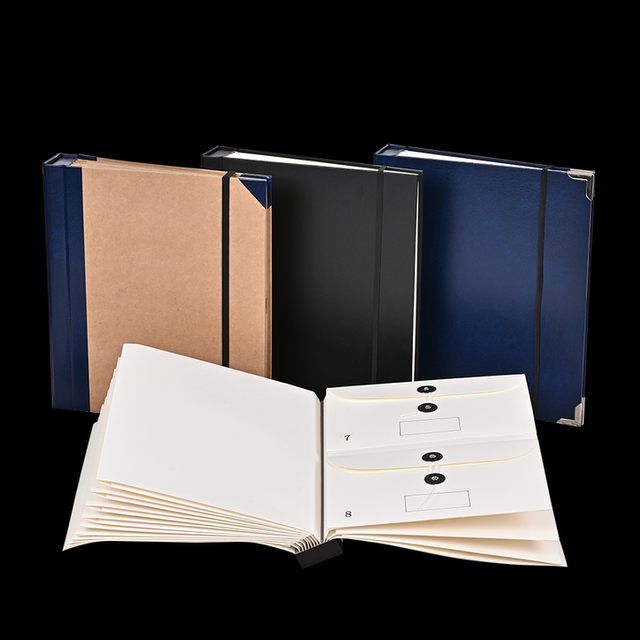OEM مخصص منظم مستندات الورقة في حالة ذهابي Binder Kraft Paper للتسجيل ملف صور المعلومات الشخصية