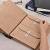 OEM Custom Logo A4 Size Kraft Paper Papering Filed Folder Case I Go Most Binder Folio Document Organizer