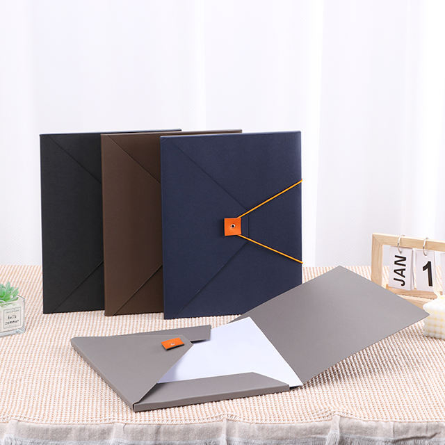 مجلد Duplex Folder A4 Size الأنيق مصنوعة من الورق المقوى ومغلقة مع مرونة في ملف توسيع الألوان المتناقض