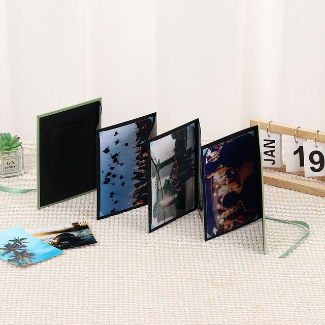 الشعار المخصص بالجملة ألبوم صور قابلة للطي 4x6 5x7 مقاس غطاء ورقي تخرج من النافذة الأمامية أحداث عائلية عيد ميلاد