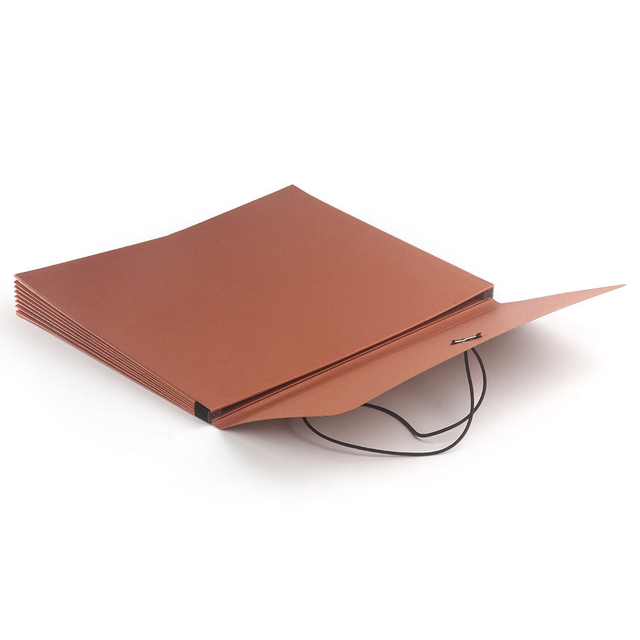 OEM Wholesale Custom A4 Kraft Paper Folder Folder Folder Design Custom Logo Rubber Band School Document Bag