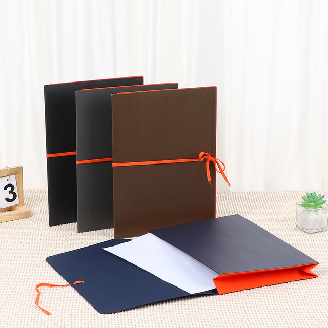 OEM A4 Size Office School School attionery Custom Logo Paper File Filed Cover Cover Ribbon Closure Document Document Document