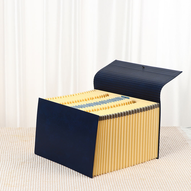 OEM 24-POCKED FOCK FOLDER FORDER A4 PU COVER HARD CARTBOARD BUNGEE CLOAR