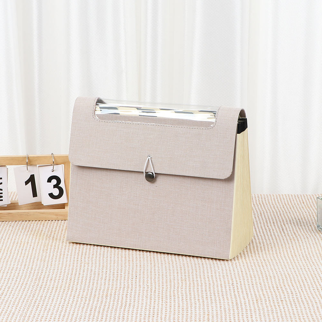 17 جيبًا توسيعًا ، منظم الملفات ، إغلاق ، غلاف الكتان الشعار المخصص ، المجلد الصلب من الورق المقوى A4 ، مجلد حقيبة مدرسة منظم