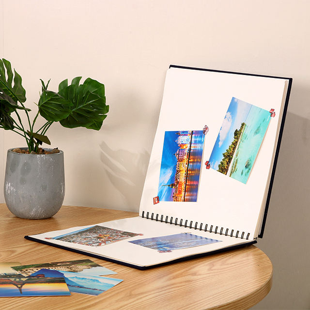 DIY مخصص مصنوع ألبوم صور من الورق المقوى الأبيض مع ملزمة دوامة وغطاء قماش لحفل الزفاف والاطفال صور مصنع الهدف