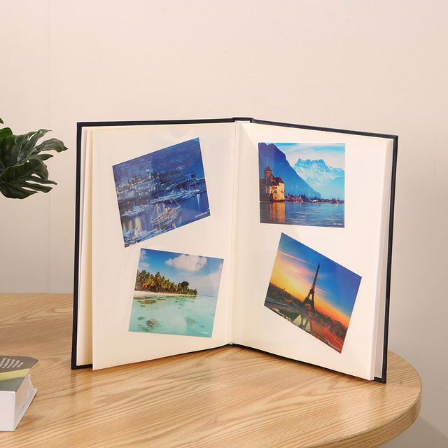 البيع بالجملة DIY 4x6 ألبوم صور جلدي ذاتي اللصق PU COVER LOGO LOCO CLOP WEDDEN