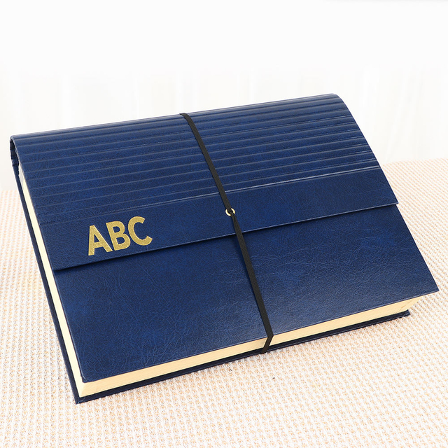 OEM 24-POCKEN FOCK FOLDER FOLDER A4 PU COVER COVER HARD CARTBOARD BUNGEE CLOSURE RECYLIPLE RECYLIPE