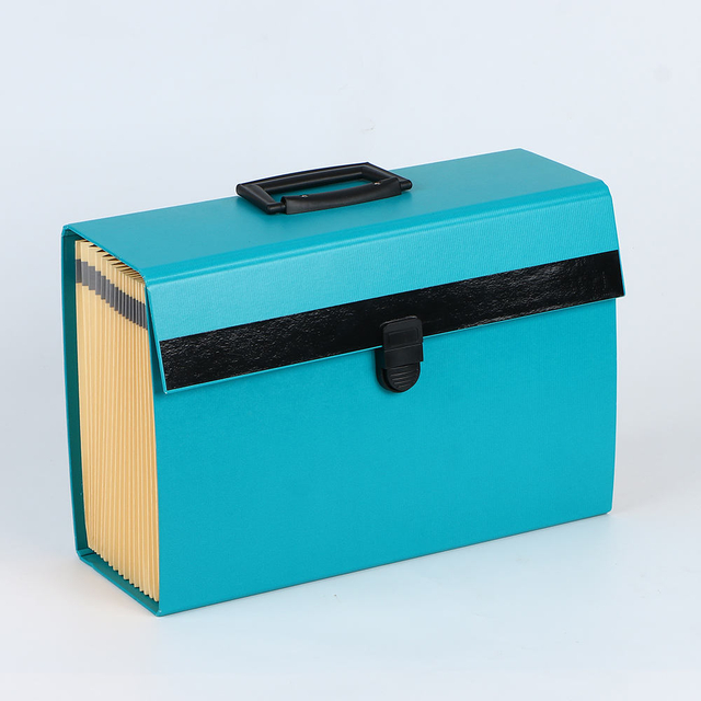 OEM Custom Logo 19-Pocket A4 Adsivanding Cordion مربع ملفات مع مقبض مستندات منظم شركة Office Office Use School